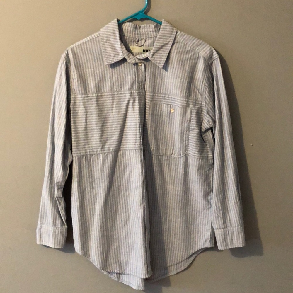 Blue striped Button Up shirt